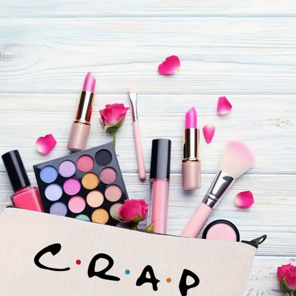 "CRAP BAG" Canvas Cosmetic Bag - Picture 3 of 7